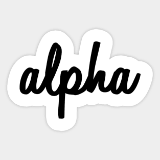 Alpha Script Sticker